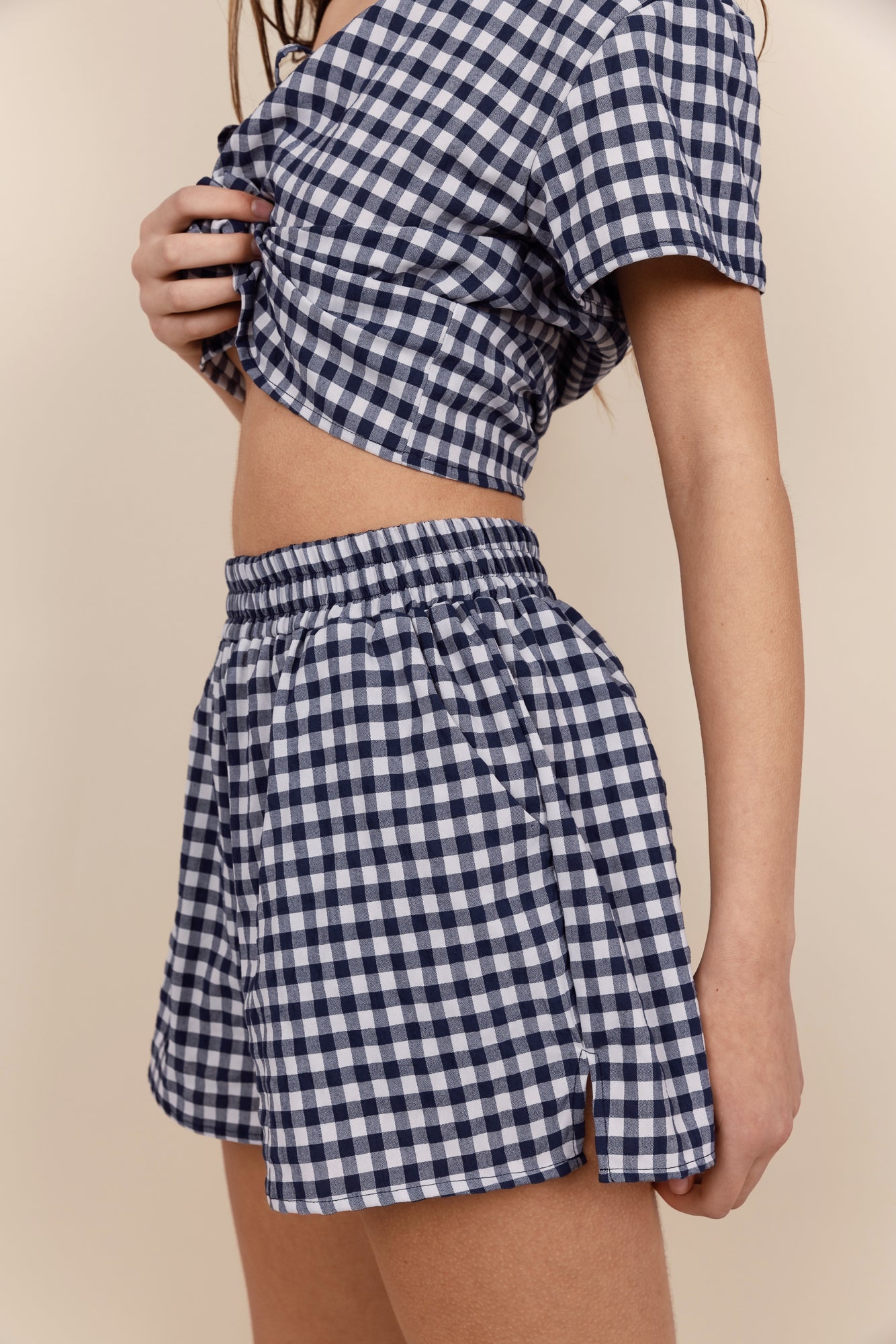 Lily Short - Navy Gingham