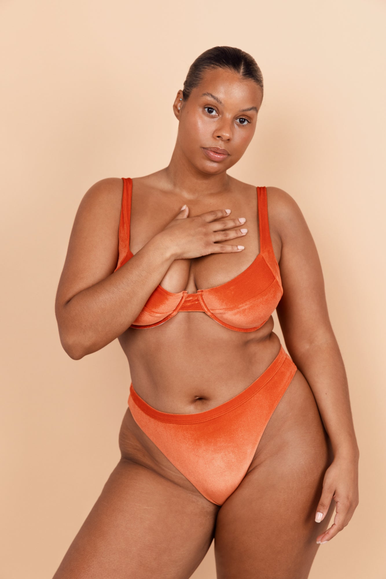 Marie Top - Burnt Orange Velvet