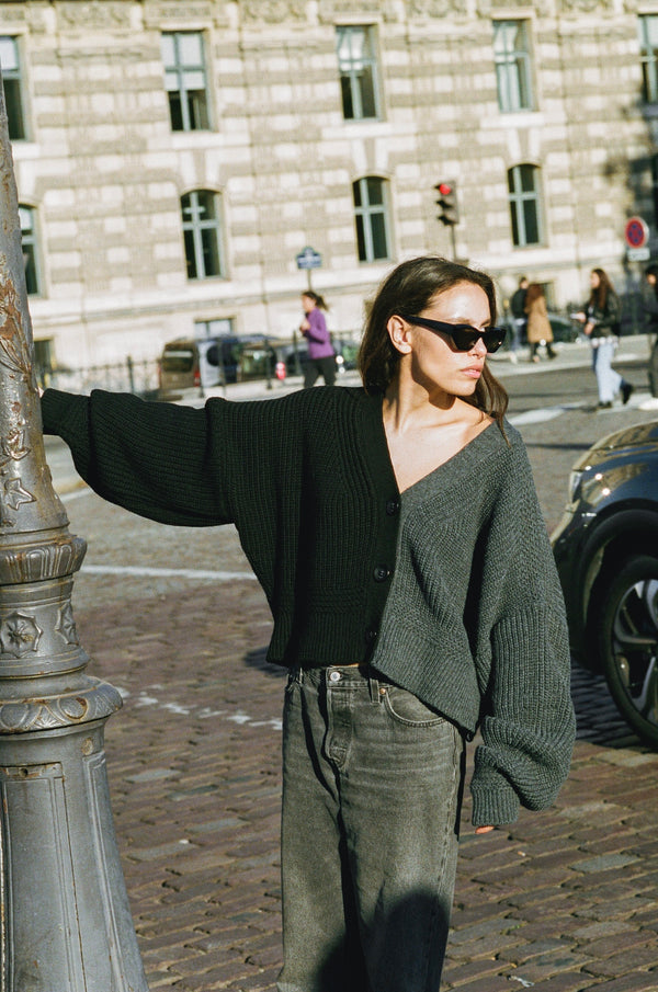 Lola Cardigan - Black/Grey